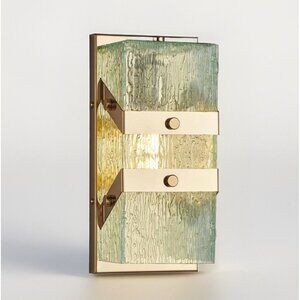 Modern Gold Wall Sconce Light Fixture Stainless Steel Glass Lamp with E12 Socket